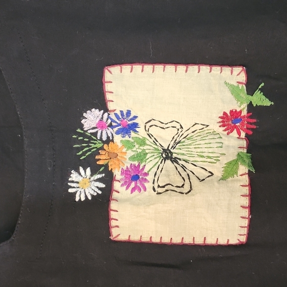 L.G.S. Large Black Floral Embroidered Dress - Picture 3 of 8